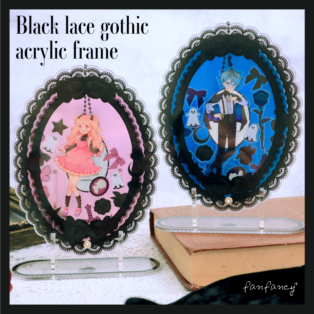 黒基調のレースのデザインが印象的なブラックレースゴシックアクリルフレームが再登場！