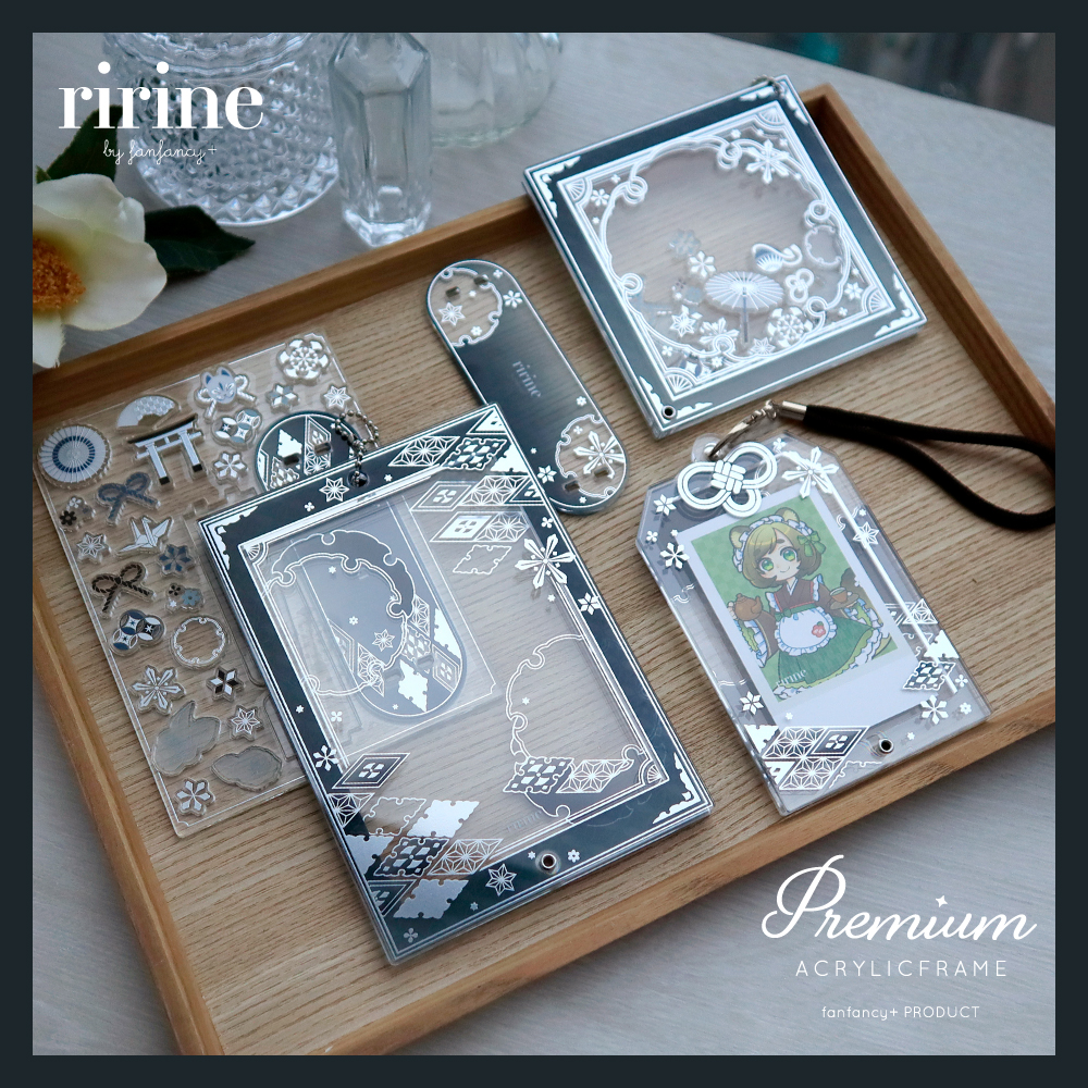 プレミアムアクリルフレーム 銀雪花紋様